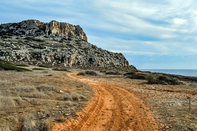Road and cliffs
